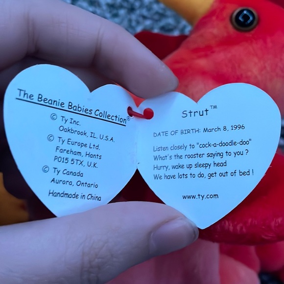Strut the Rooster 1996 Beanie Baby Mint Condition - Picture 6 of 6